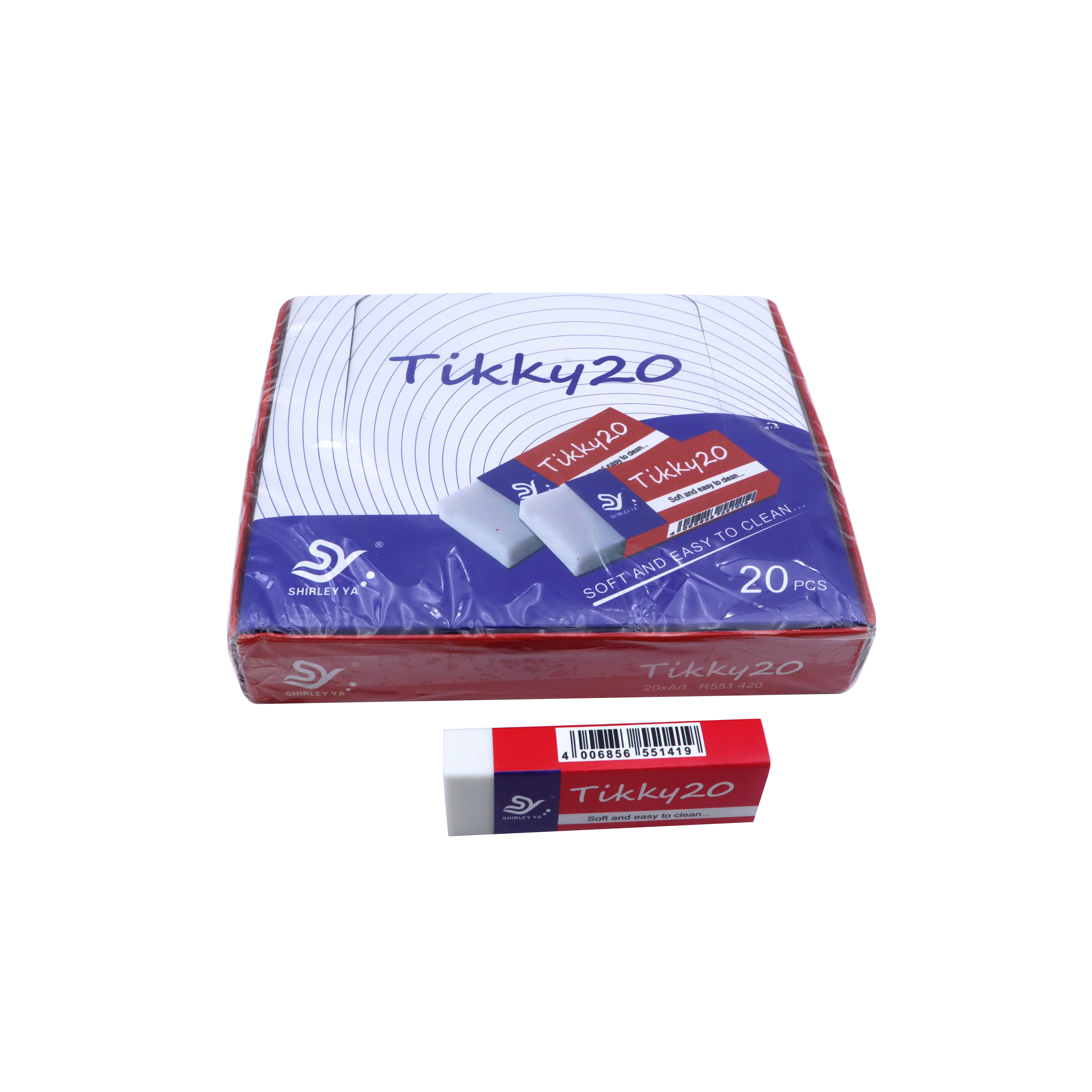 SHIRLEYYA Tikky 20 Polyvinylchloride Eraser 21 x 11 x 61 mm  SHIRLEYYA Tikky 20 Polyvinylchloride Eraser 21 x 11 x 61 mm