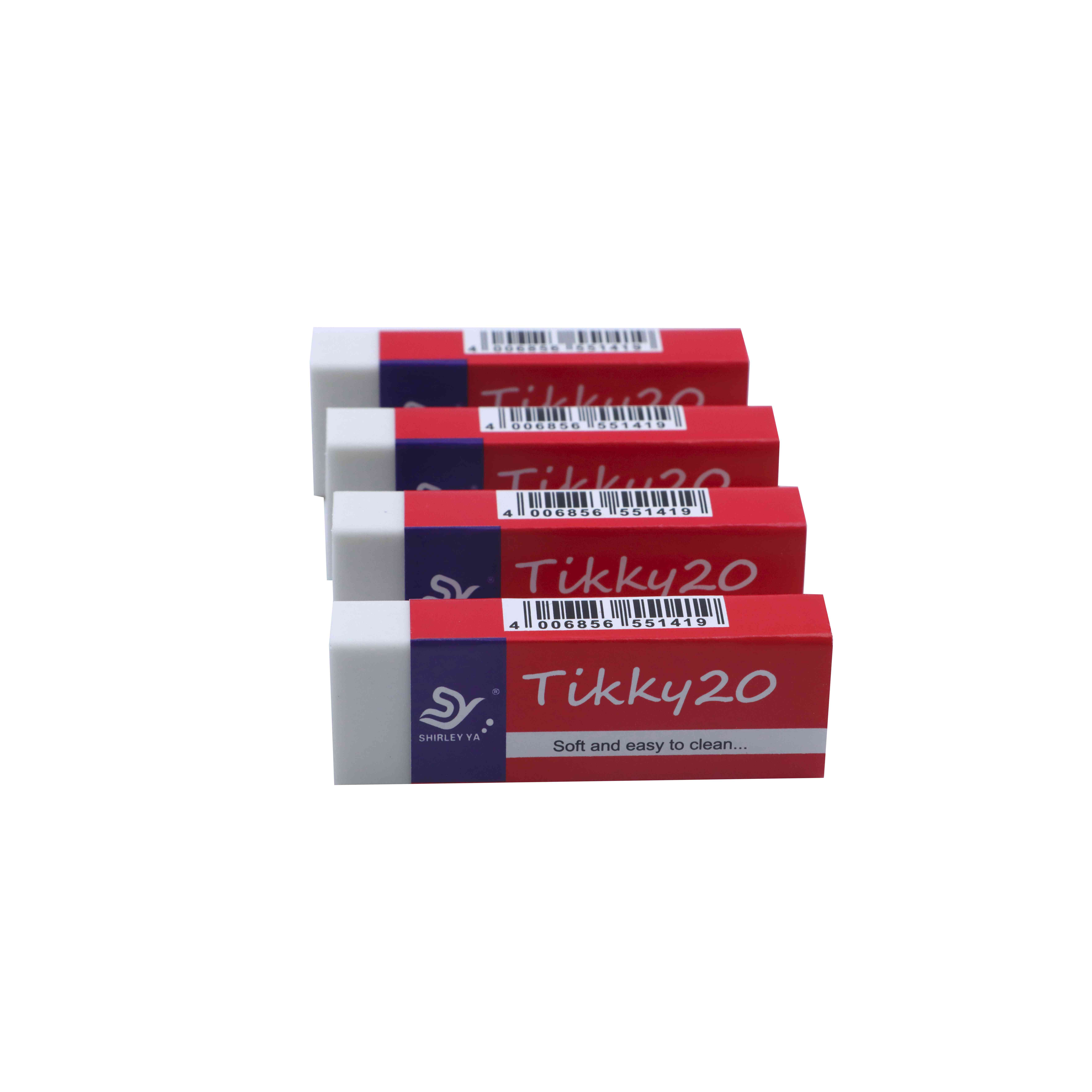 SHIRLEYYA Tikky 20 Polyvinylchloride Eraser 21 x 11 x 61 mm  SHIRLEYYA Tikky 20 Polyvinylchloride Eraser 21 x 11 x 61 mm