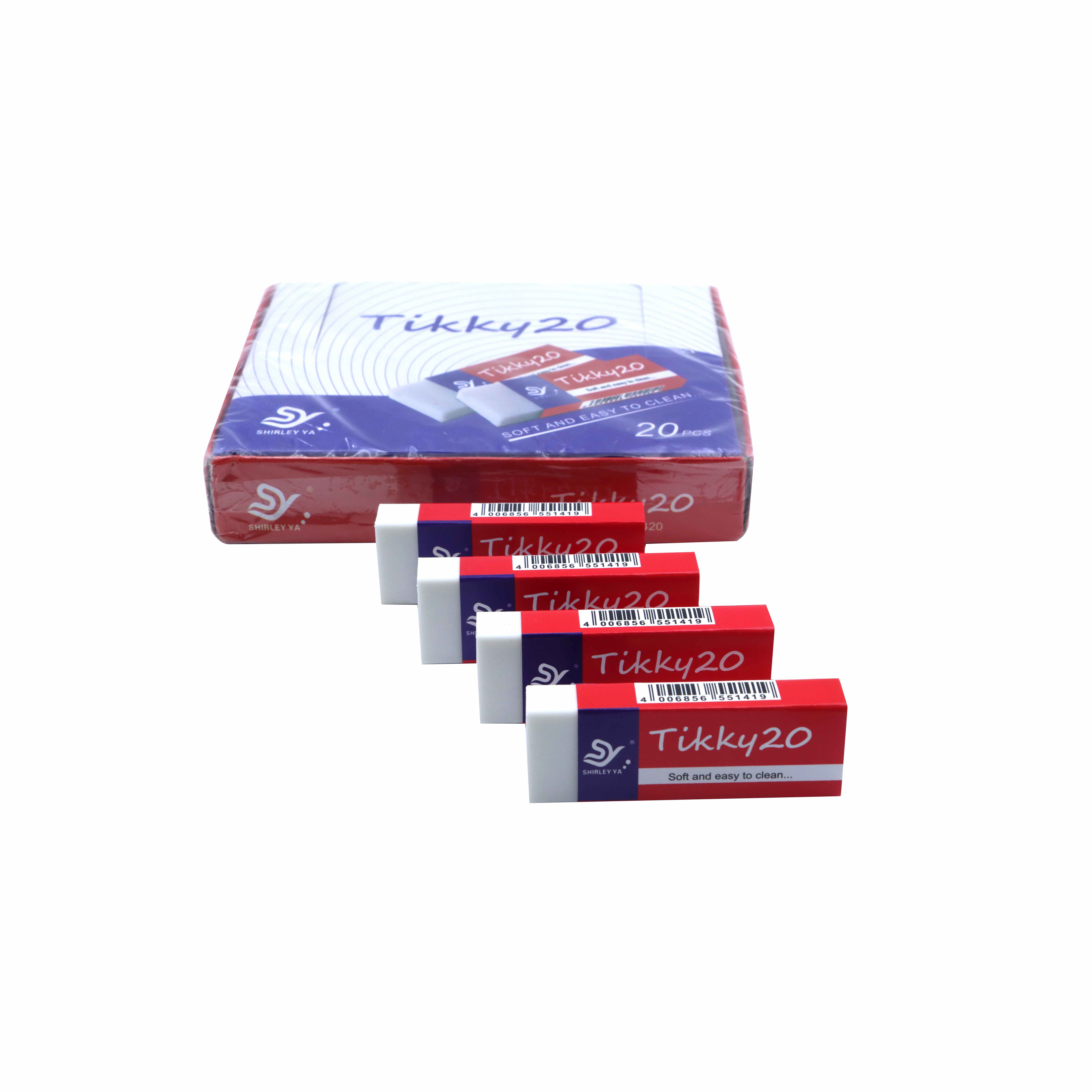 SHIRLEYYA Tikky 20 Polyvinylchloride Eraser 21 x 11 x 61 mm  SHIRLEYYA Tikky 20 Polyvinylchloride Eraser 21 x 11 x 61 mm