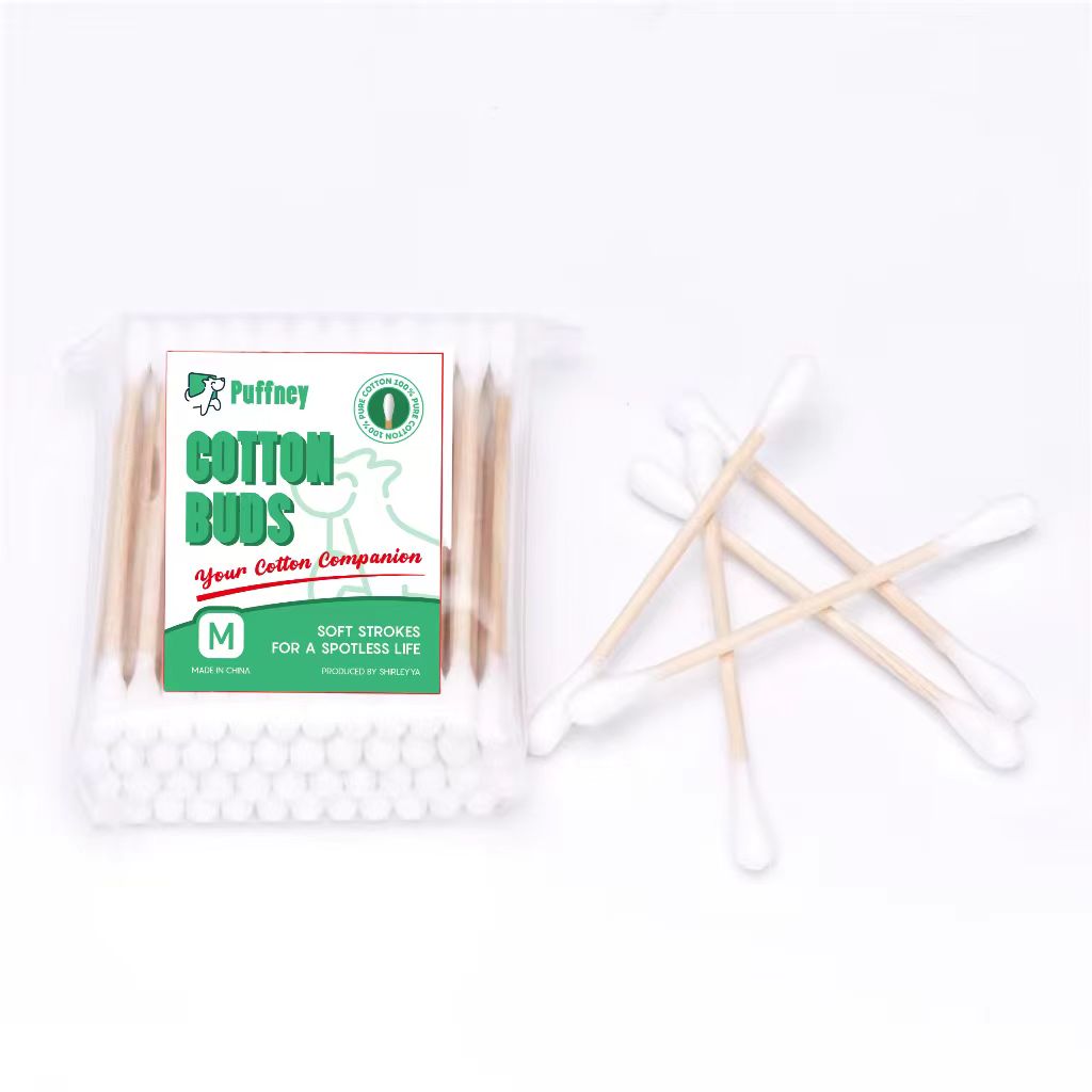 Puffney Cotton Buds 48pcs low price Disposable biodegradable wooden bamboo stick q tip for make up clean tool Puffney Cotton Buds 48pcs low price Disposable biodegradable wooden bamboo stick q tip for make up clean tool