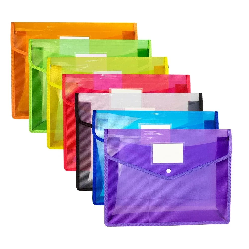 Customized Filing Products Storage Organizer Folder Large Capacity Document Bag A4 FC File Sorting Organ PP File Bag