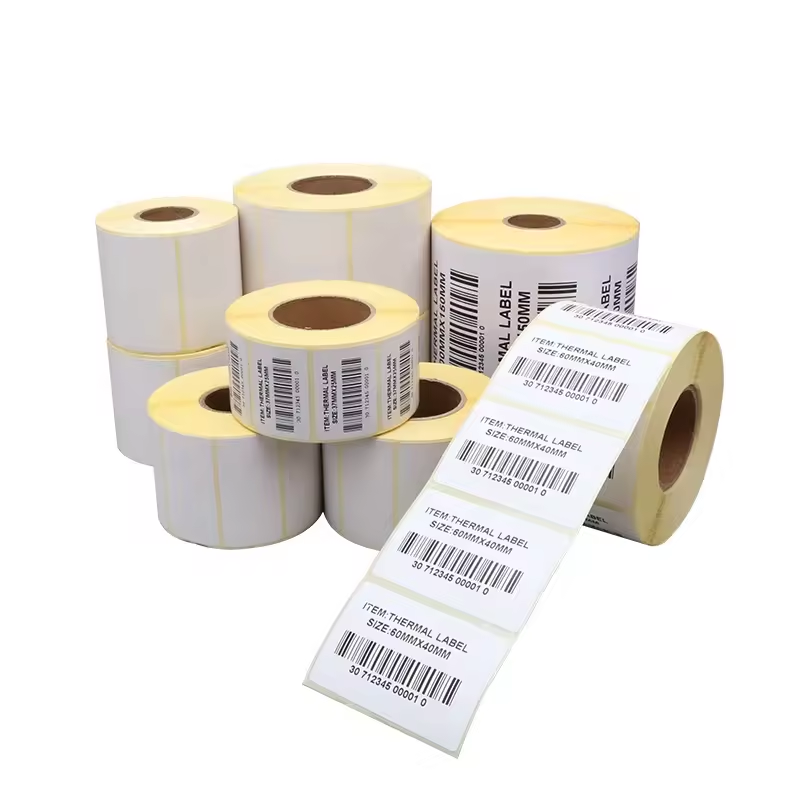 Rouleau De 500 étiquettes Thermiques Automne - Motif Feuilles D'érable, 5 Cm - Pour Imprimante Thermique