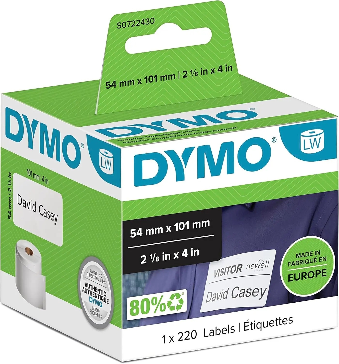 Original DYMO Labels Print Brand S0722430 99014 54x101mm With Chip Thermal Shipping Packaging Label For Dymo 550 550T