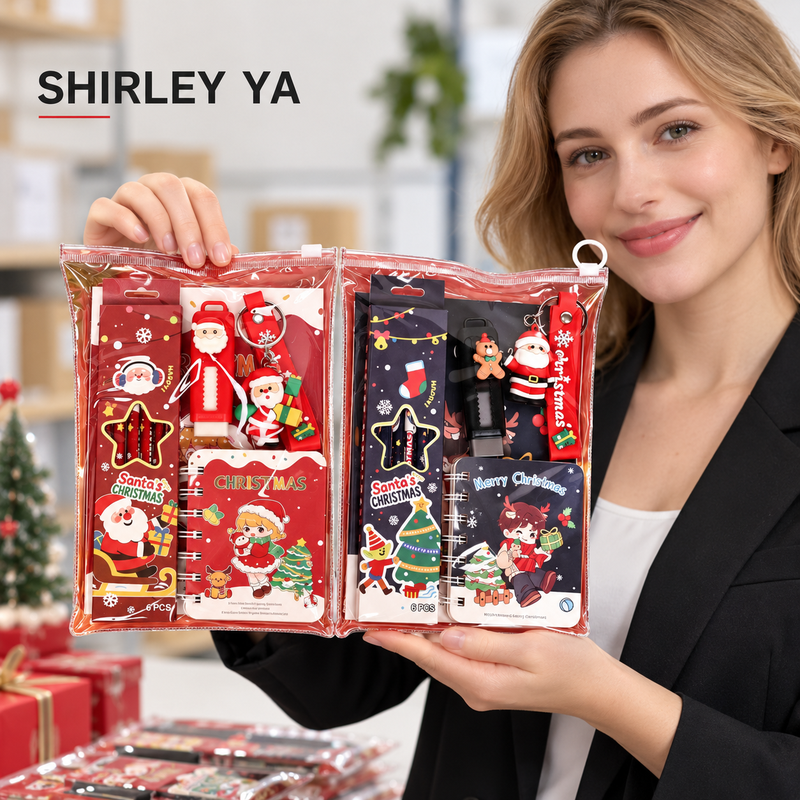 Christmas Stationery Gift Set for Kids School Supplies with Notebook Pencil and Accessories