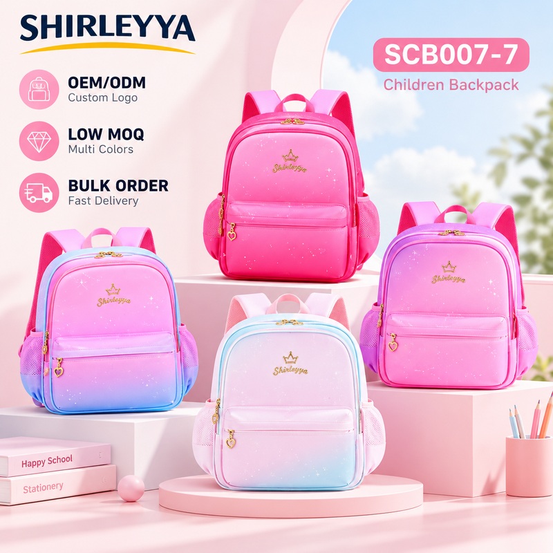 Girls School Backpack Wholesale Pastel Gradient Kids Bookbag Lightweight Custom School Bags