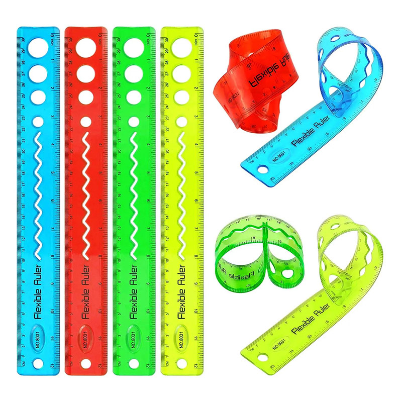 Flexible Ruler 12 Inch Soft Plastic Clear Straight Ruler
